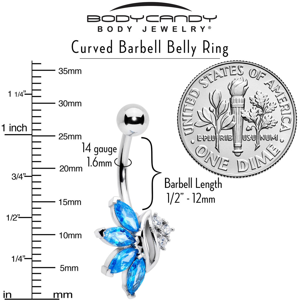 BodyCandy Blue CZ Gem Swirl Fan Belly Ring — lifestyle context