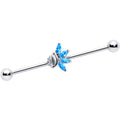 BodyCandy 14G Blue CZ Gem Swirl Fan Industrial Barbell 38mm — main product shot