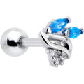 BodyCandy 16G 1/4 Blue CZ Gem Swirl Fan Cartilage Tragus Earring — main product shot