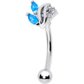 BodyCandy 16G 5/16 Blue CZ Gem Swirl Fan Curved Eyebrow Ring — main product shot