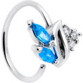 BodyCandy 20G 5/16 Blue CZ Gem Swirl Fan Nose Hoop — main product shot