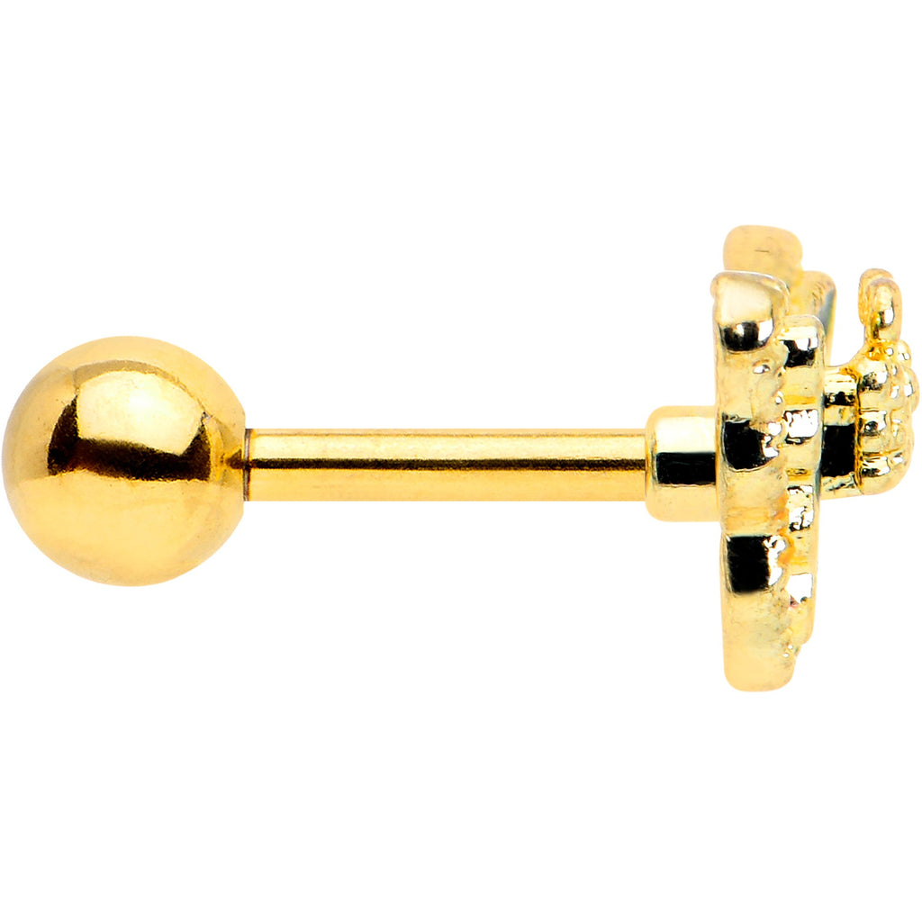 BodyCandy 16G 1/4 Vitrail Gem Gold Tone Classic Butterfly Cartilage Earring — lifestyle context