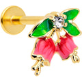 BodyCandy 16G 5/16 Clear CZ Gem Gold Tone Bell Flower Labret Monroe Tragus — main product shot