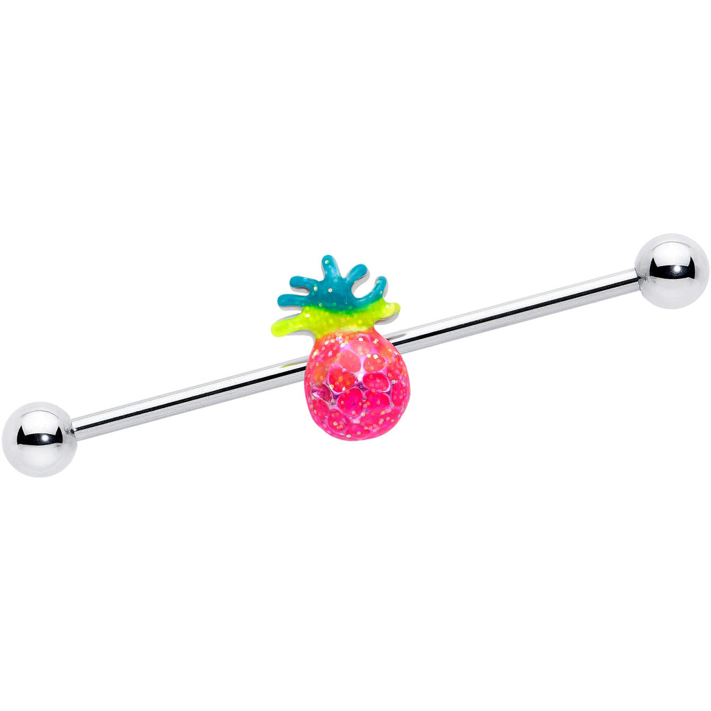 BodyCandy 14G Hot Tropical Pineapple Industrial Barbell 38mm — main product shot