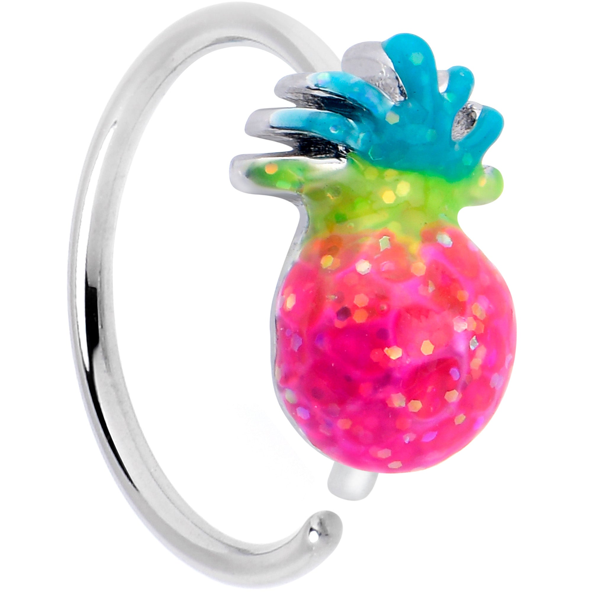 BodyCandy 20G 5/16 Hot Tropical Pineapple Nose Hoop — main product shot