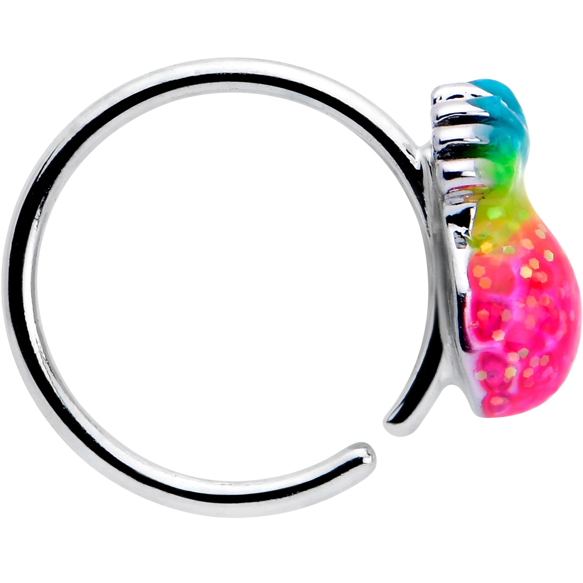 BodyCandy 20G 5/16 Hot Tropical Pineapple Nose Hoop — lifestyle context