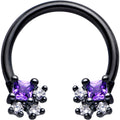 BodyCandy 16G 3/8 Purple CZ Gem Black Rhombus Riot Horseshoe Circular Barbell — main product shot