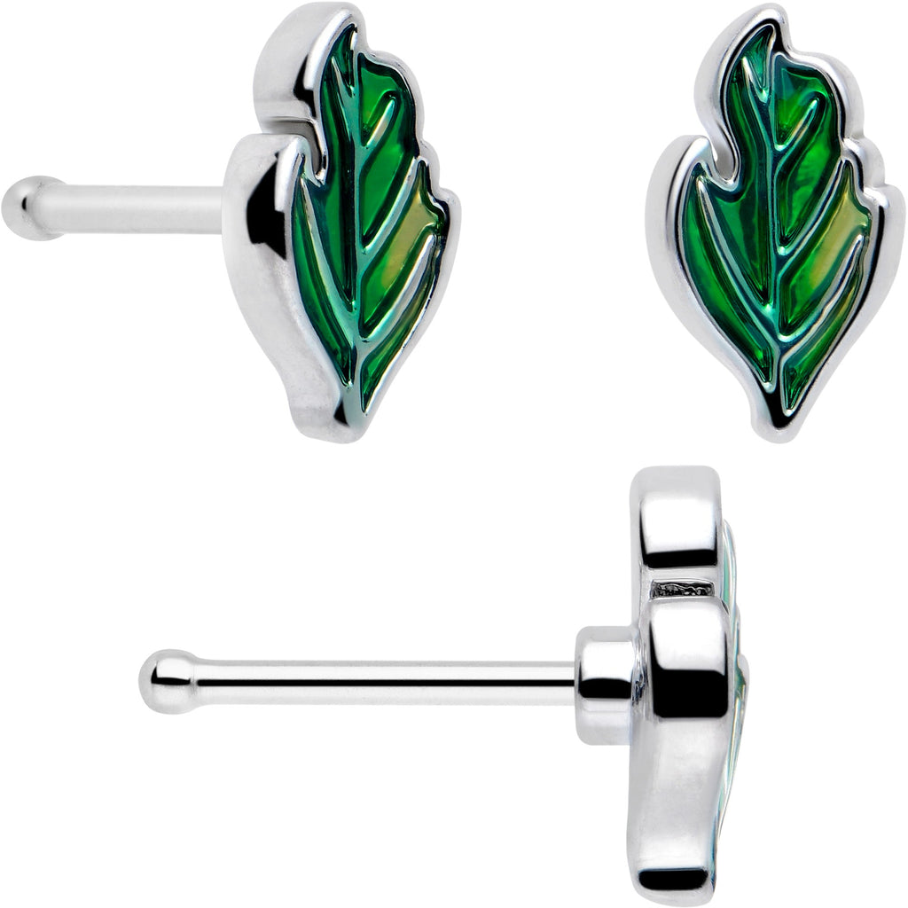 BodyCandy 20G Ladybug Hippie Flower Nose Ring Set of 3 — back view