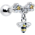 BodyCandy 16G 1/4 Yellow CZ Gem Flower Bee Dangle Cartilage Tragus Earring — main product shot