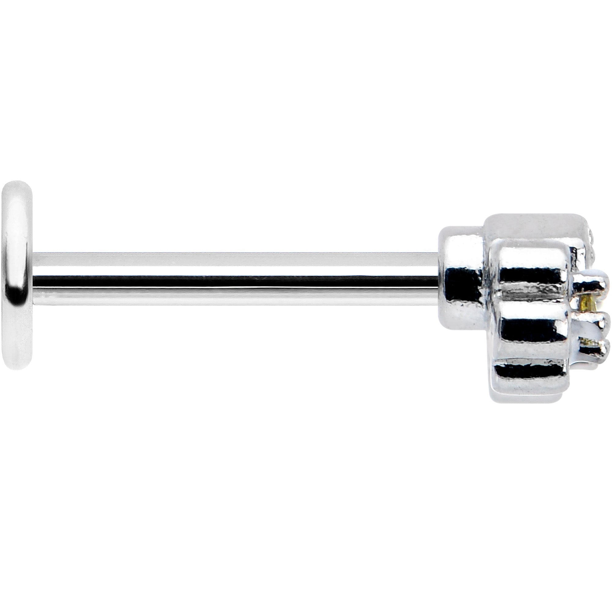 BodyCandy 16G 5/16 Yellow CZ Gem Honeycomb Flower Labret Monroe Tragus — lifestyle context