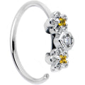 BodyCandy 20G 5/16 Yellow CZ Gem Flower Honeycomb Nose Hoop — main product shot