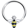 BodyCandy 16G 3/8 Clear CZ Gem Bee Sweet BCR Captive Ring — main product shot