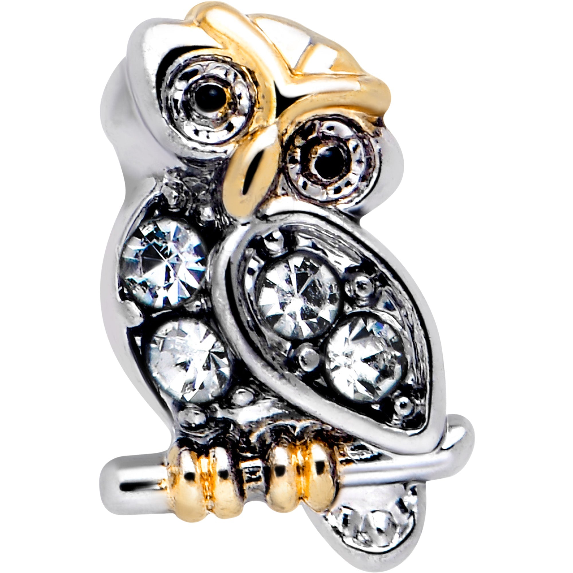 BodyCandy 20G 7mm Clear Gem Evening Owl L Shape Nose Ring — lifestyle context
