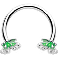 BodyCandy 16G 3/8 Butterfly Green Splash Horseshoe Circular Barbell — main product shot