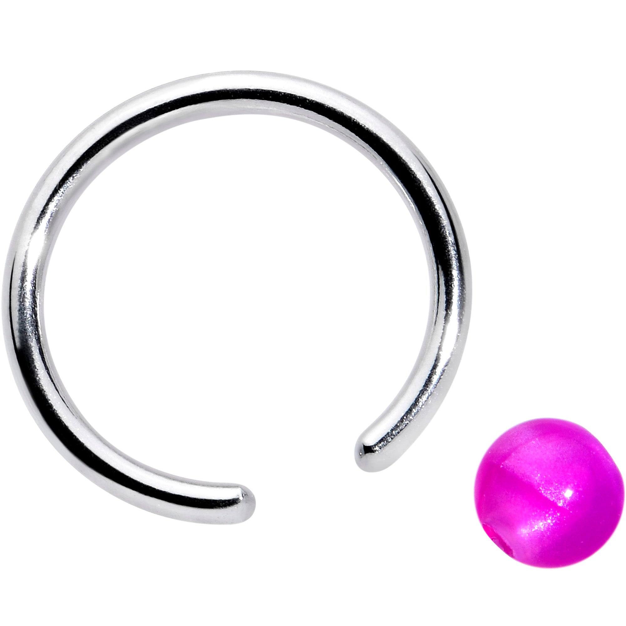 BodyCandy 16G 3/8 Simple Opaque Purple Ball BCR Captive Bead Ring — detail close-up