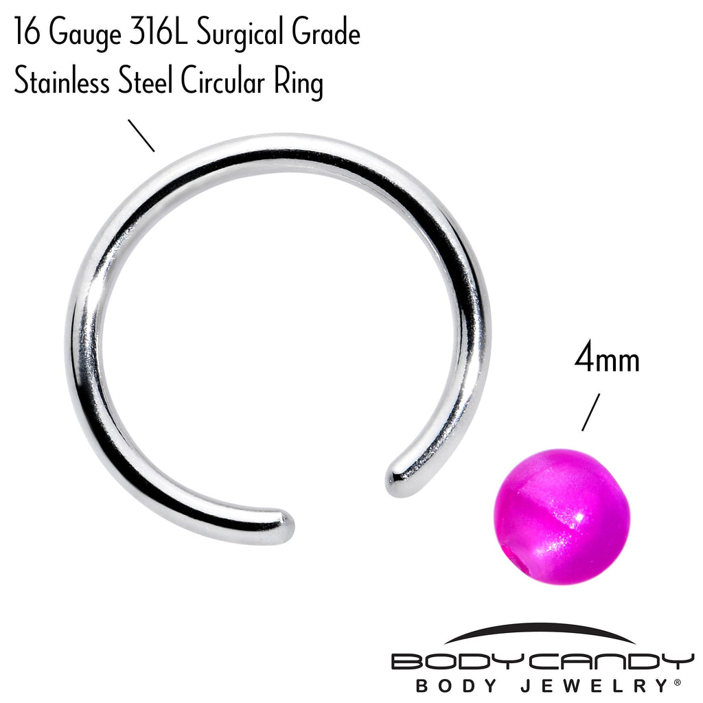 BodyCandy 16G 3/8 Simple Opaque Purple Ball BCR Captive Bead Ring — lifestyle context