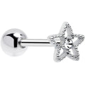 BodyCandy Clear Gem Star Texture Barbell Tongue Ring — main product shot