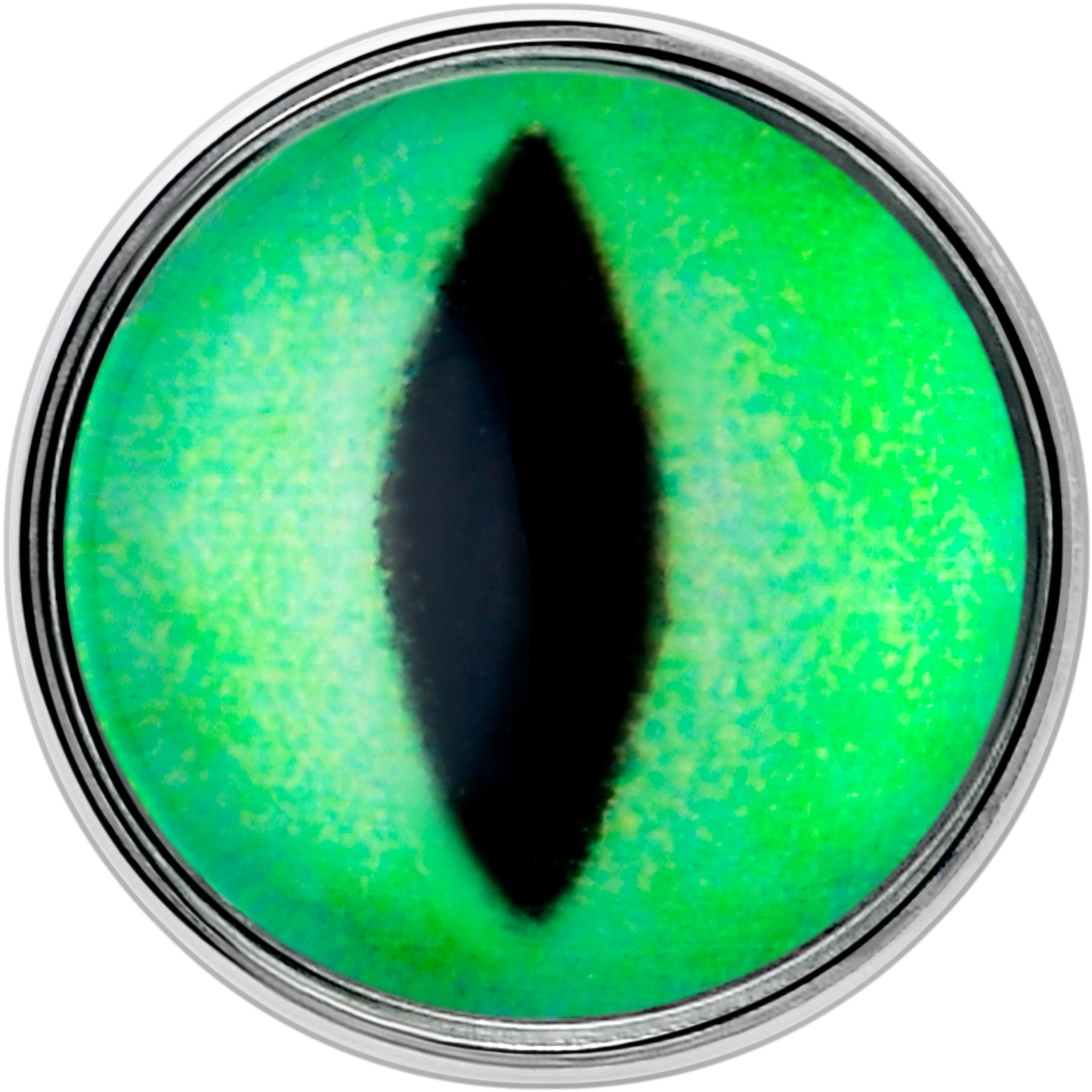BodyCandy Kitty Green Eye UV Reactive Barbell Tongue Ring — lifestyle context
