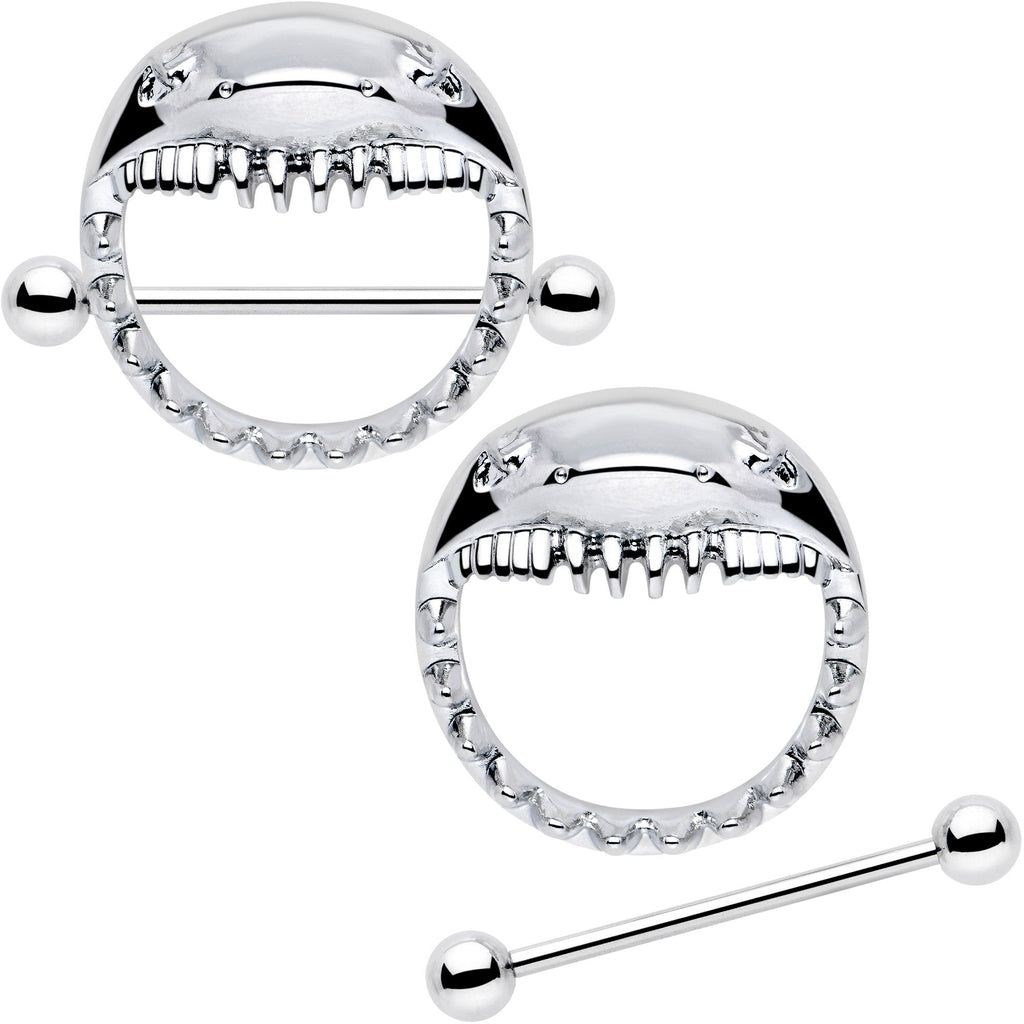 BodyCandy 14G 9/16 Shark Bite Nipple Shield Set — detail close-up