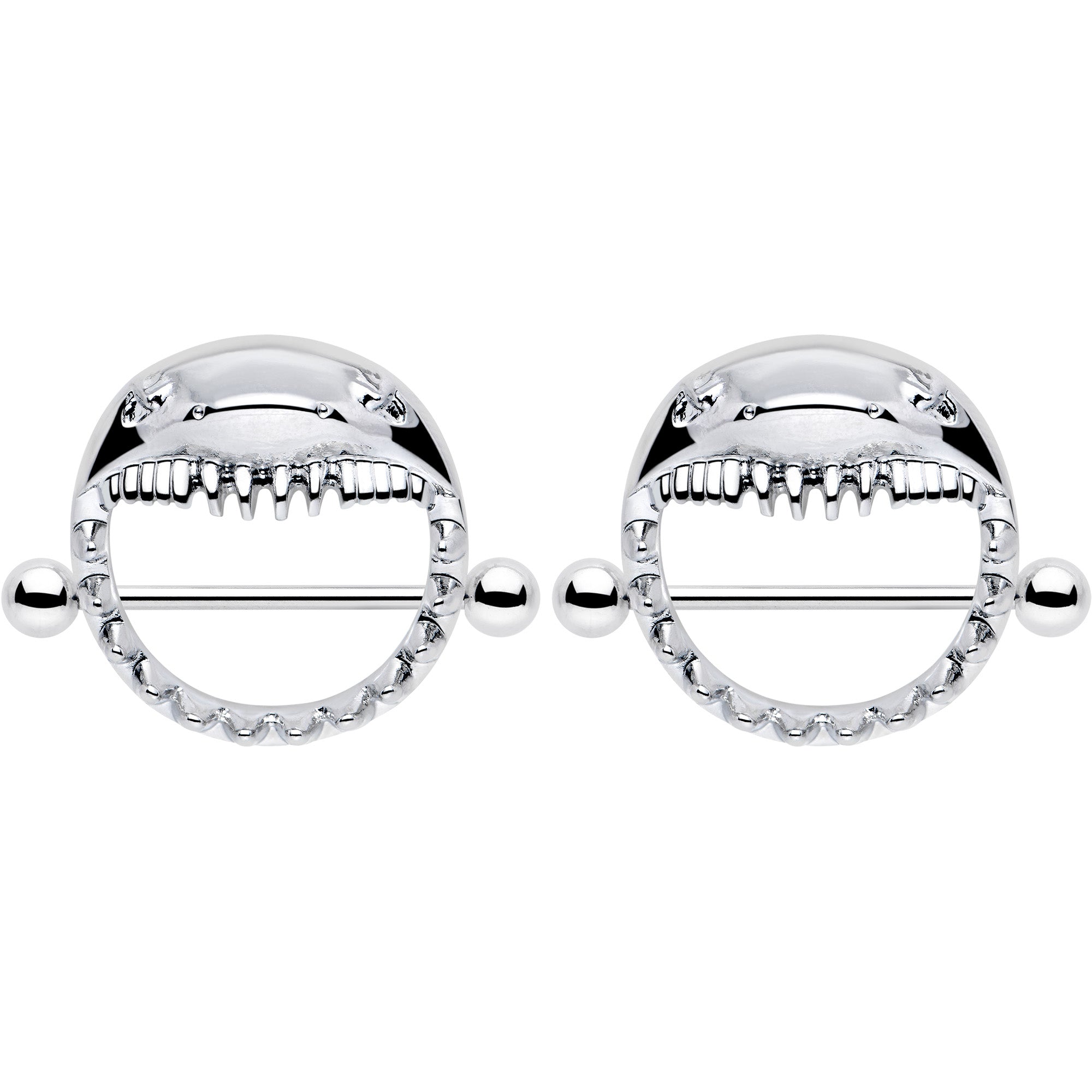BodyCandy 14G 9/16 Shark Bite Nipple Shield Set — side view