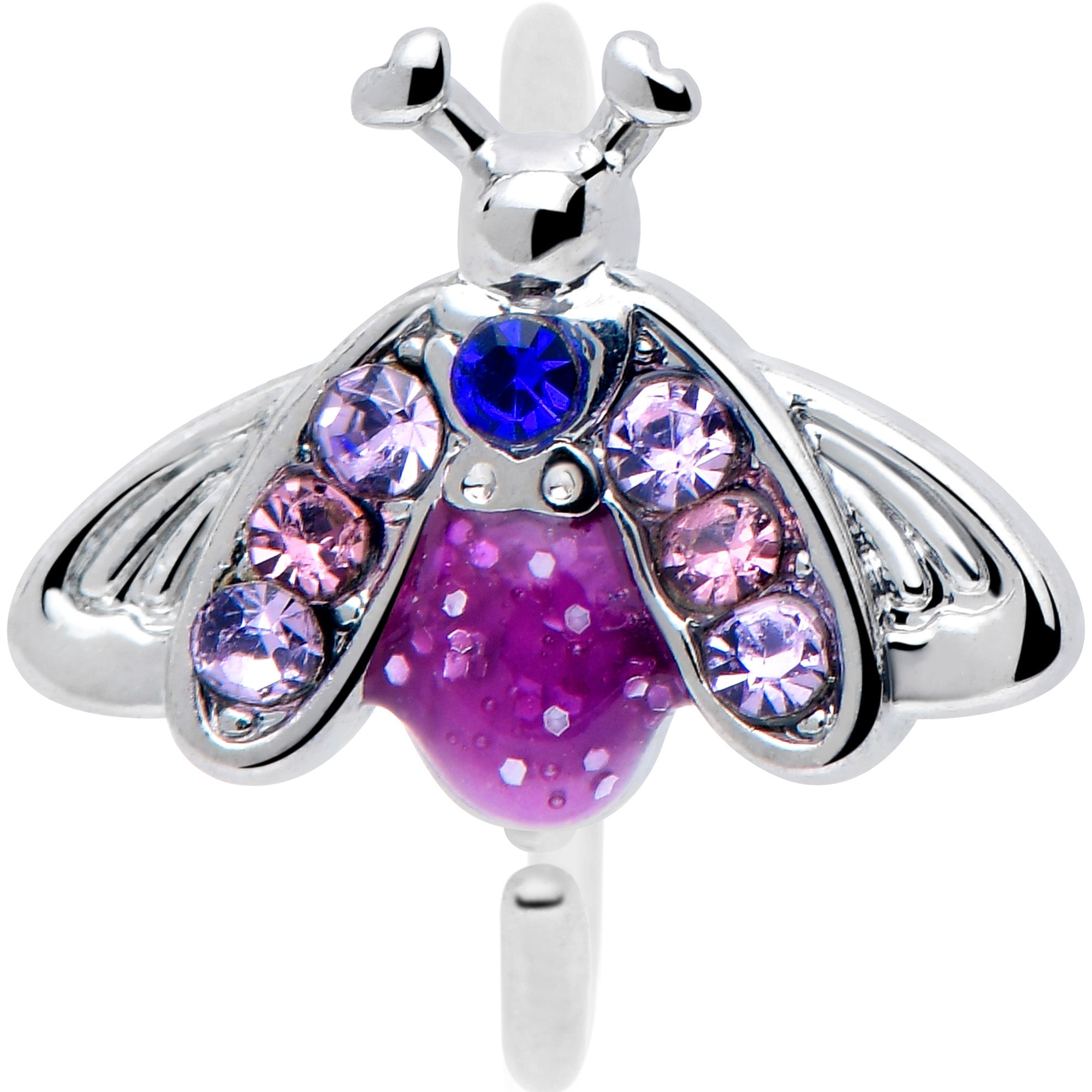 BodyCandy 20G 5/16 Pink Blue Gem Beautiful Insect Nose Hoop — lifestyle context