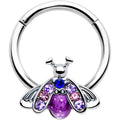 BodyCandy 16G 3/8 Pink Blue Gem Beautiful Insect Hinged Segment Ring — main product shot