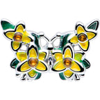 16G 1/4 Yellow CZ Gem Blooming Butterfly Cartilage Tragus Earring