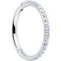 BodyCandy 16G Clear Cubic Zirconia Forward Facing Hinged Segment Ring — main product shot