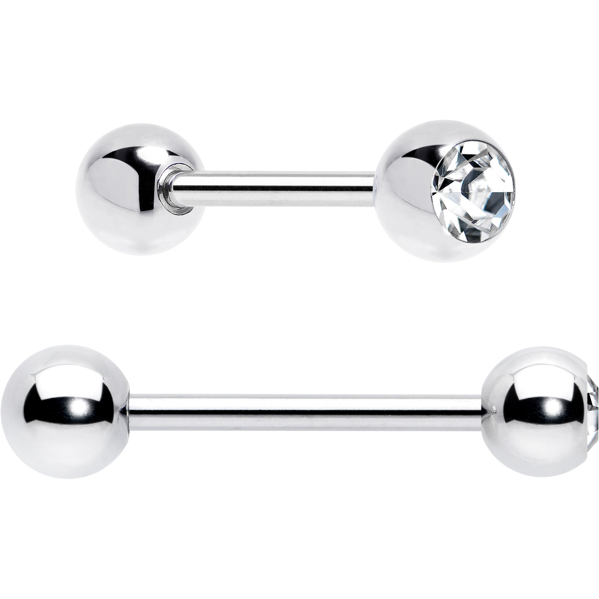 BodyCandy Purple Clear CZ Gem Butterfly Pink Barbell Tongue Ring Set of 4 — back view