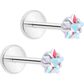 BodyCandy 3mm CZ Star Flat Back Stud Earrings - 1 Pair — size reference