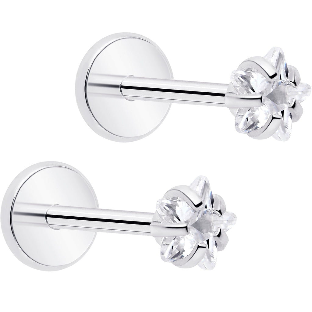BodyCandy 3mm CZ Star Flat Back Stud Earrings - 1 Pair — main product shot