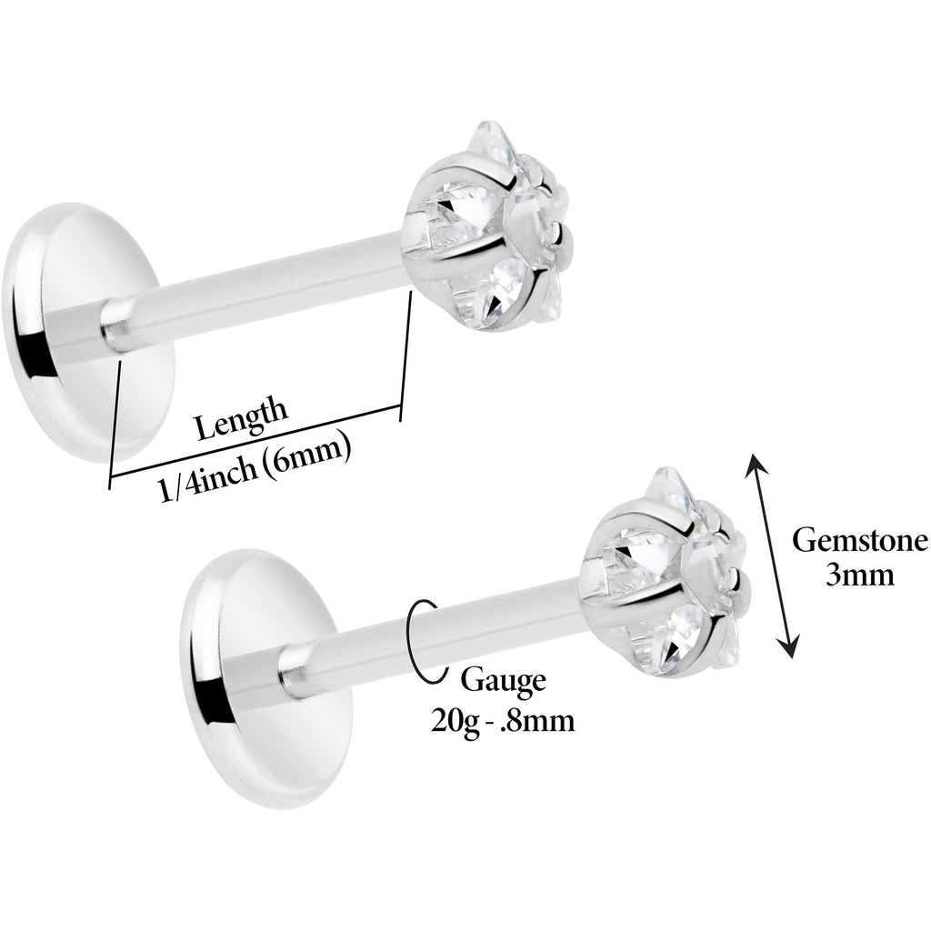 BodyCandy 3mm CZ Star Flat Back Stud Earrings - 1 Pair — lifestyle context
