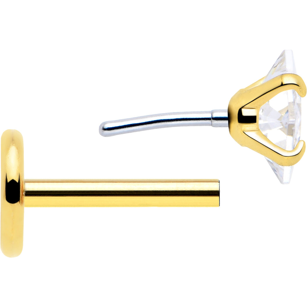 BodyCandy 3mm CZ Star Flat Back Stud Earrings - 1 Pair — alternative angle