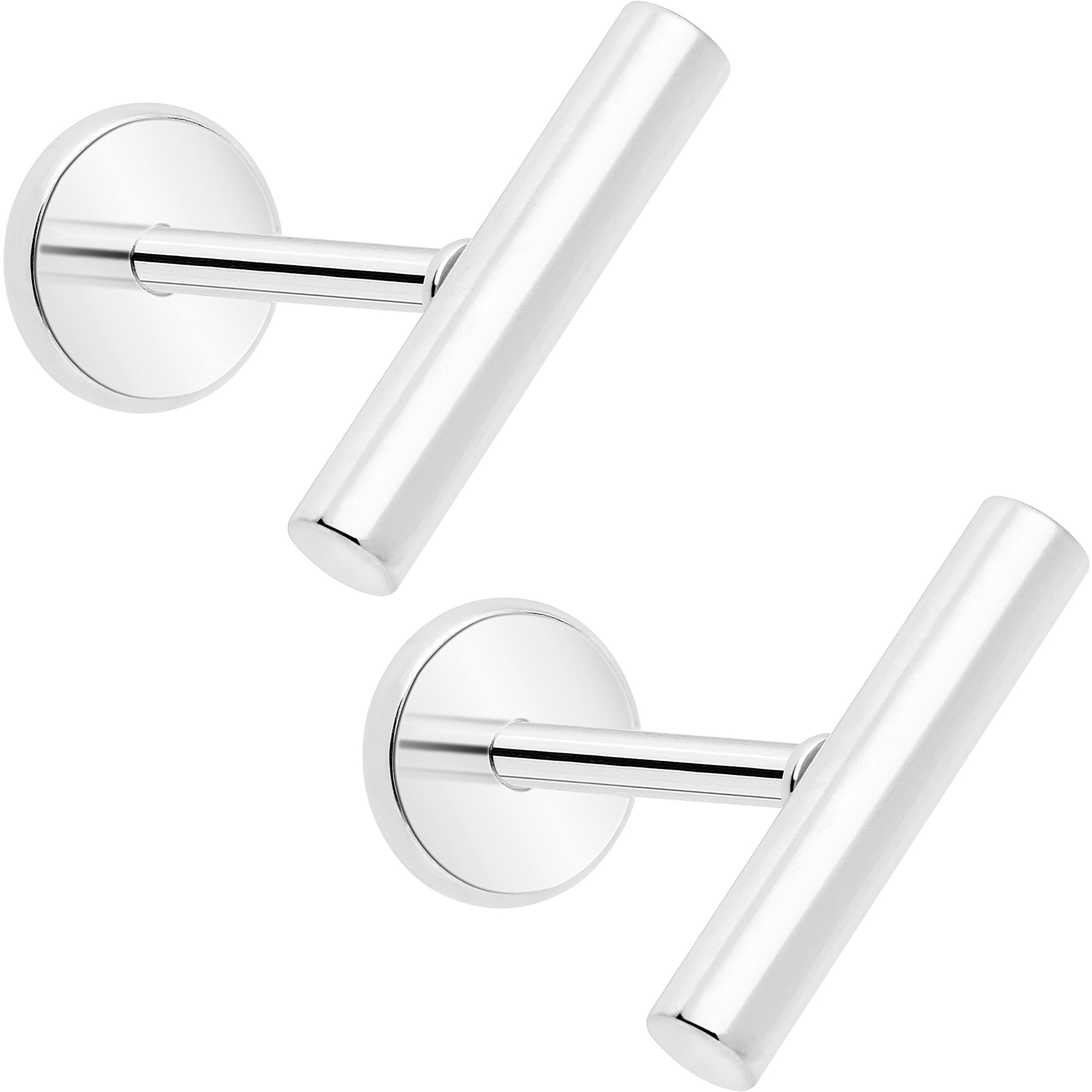 BodyCandy 316L Surgical Steel Straight Barbell Flat Back Stud Earrings - 1 Pair — main product shot