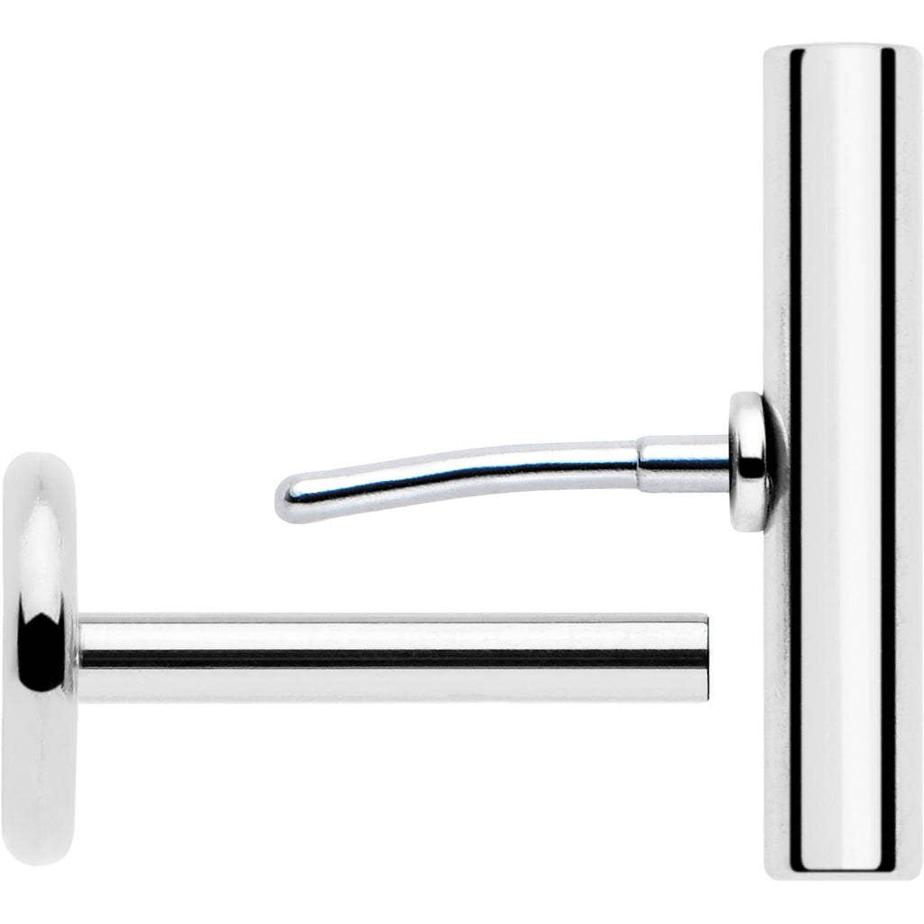 BodyCandy 316L Surgical Steel Straight Barbell Flat Back Stud Earrings - 1 Pair — alternative angle