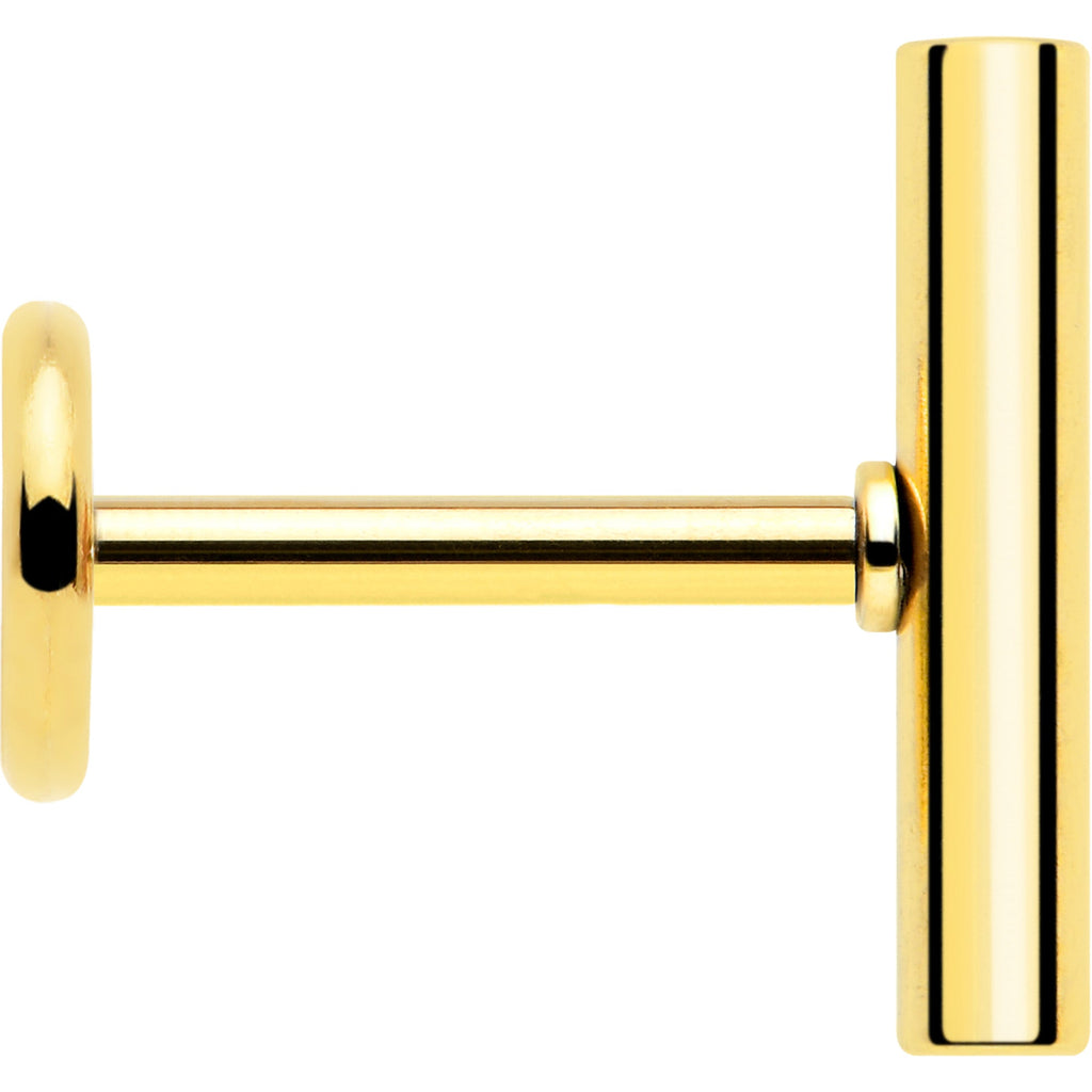 BodyCandy 316L Surgical Steel Straight Barbell Flat Back Stud Earrings - 1 Pair — in-use photo