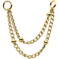 BodyCandy 1 3/8 Gold Tone Flat Back Earring Removable Connector Chain Beaded — main product shot