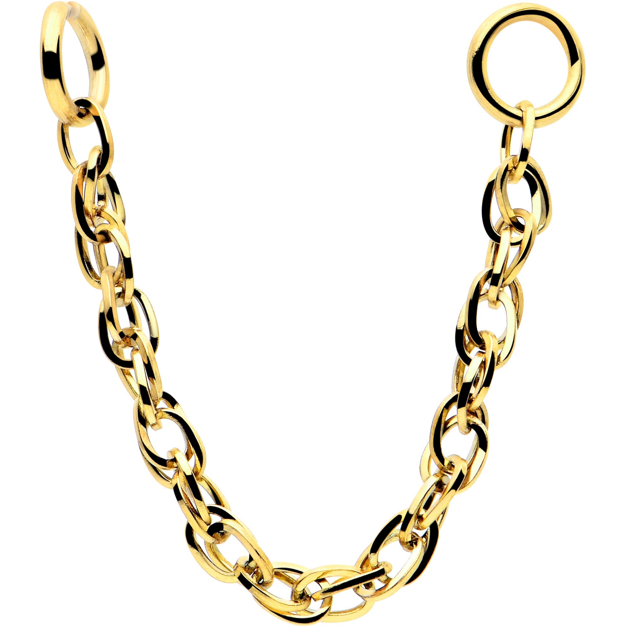 BodyCandy 1 1/4 Gold Tone Flat Back Earring Removable Connector Chain Links — main product shot