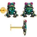 BodyCandy 16G Frog Flat Back Earring Set Internally Threaded 3 Pack — main product shot