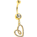 BodyCandy Clear CZ Gem Gold Tone Anodized Loopy Heart Dangle Belly Ring — main product shot