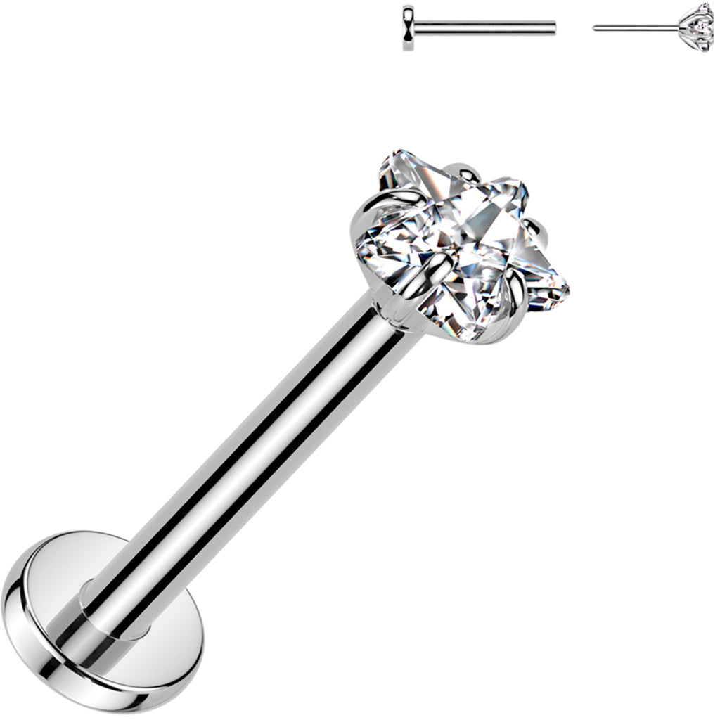 BodyCandy 20G 5/16 3mm CZ Star Medical Grade Titanium Flat Back Earring — main product shot