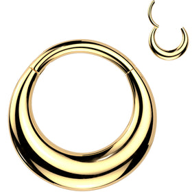 16G 3/8 Simplicity Thick Gold Tone Precision Hinged Segment Ring