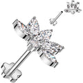 BodyCandy 18G 5/16 Clear CZ Gem Style Fan Medical Grade Titanium Reversible Flat Back Earring — main product shot