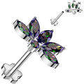 BodyCandy 18G 5/16 Vitrail CZ Gem Style Fan Medical Grade Titanium Reversible Flat Back Earring — main product shot