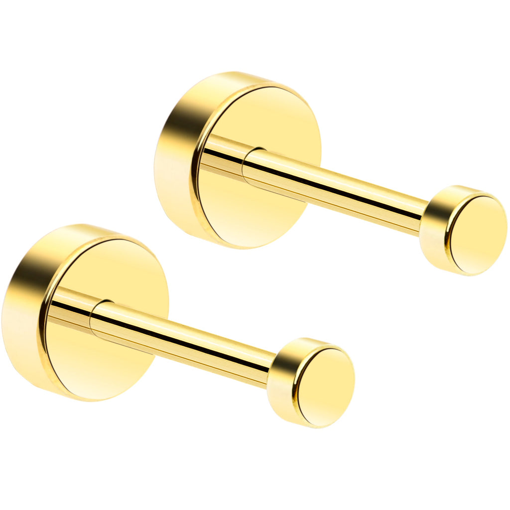 BodyCandy 14k Yellow Gold Plated 4mm Circle Flat Back Stud Earrings - 1 Pair — main product shot