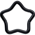 BodyCandy 16G 5/16 Black Star Shaped Hinged Segment Ring — main product shot