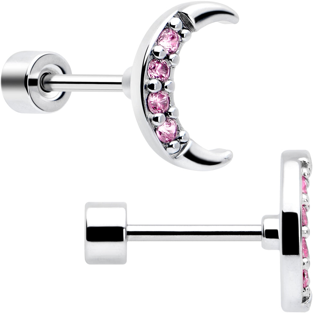 BodyCandy Pink CZ Celestial Butterfly Flat Back Stud Earrings - 3 Pairs — side view