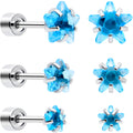BodyCandy Blue Star CZ Flat Back Stud Earrings - 3 Pairs — main product shot
