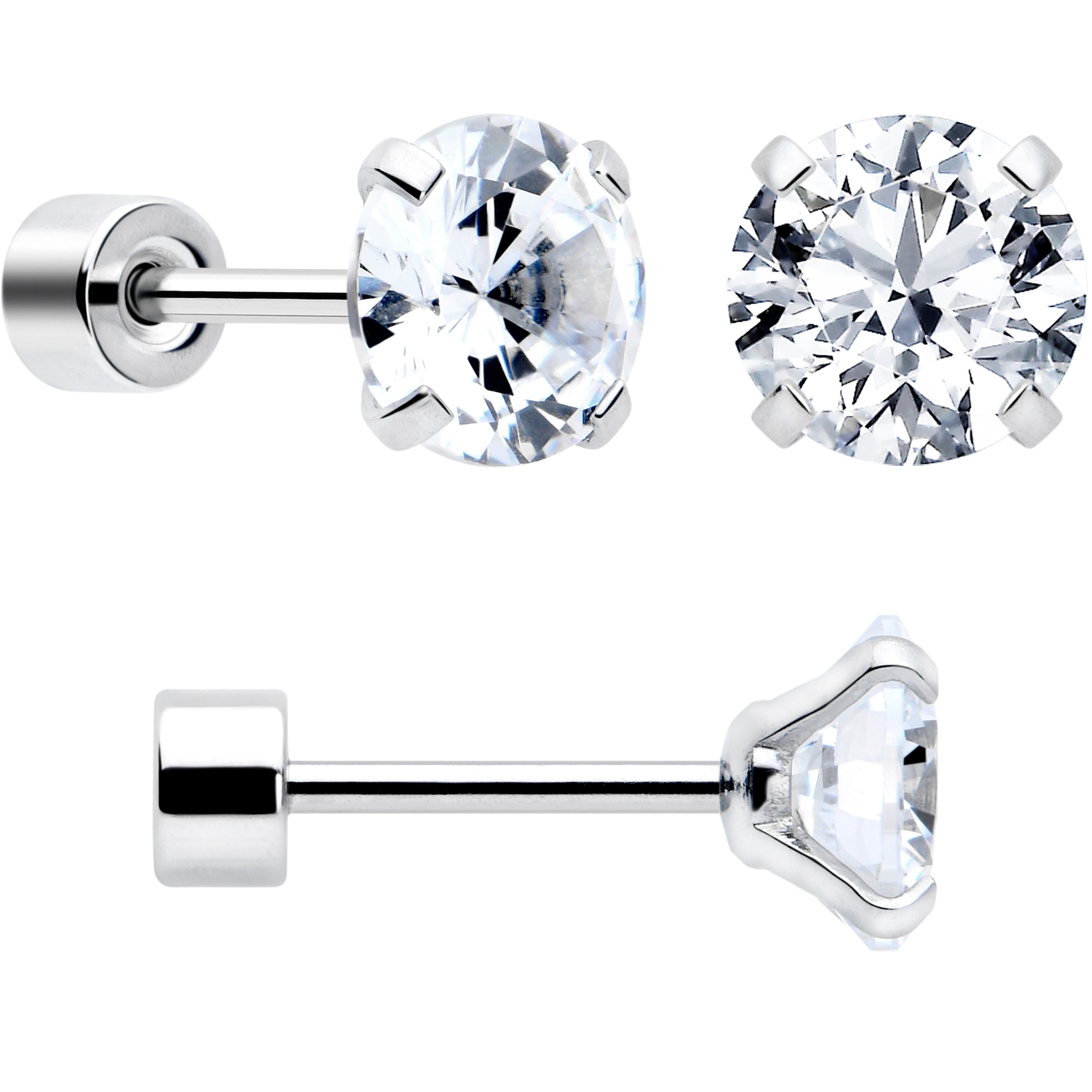 BodyCandy CZ Flat Back Stud Earrings - 3 Pairs — lifestyle context