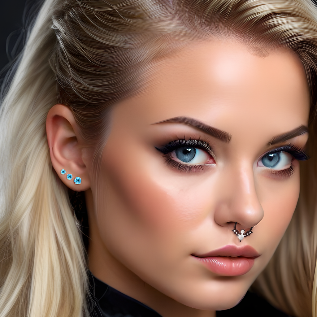 BodyCandy Blue CZ Flat Back Stud Earrings - 3 Pairs — detail close-up